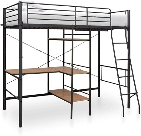 metal high sleeper with desk