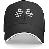 Waldeal Men's Baseball Caps Checkered Flags Race Car Flag Pole Adjustable Dad Hat