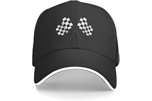 Waldeal Men's Baseball Caps Checkered Flags Race Car Flag Pole Adjustable Dad Hat