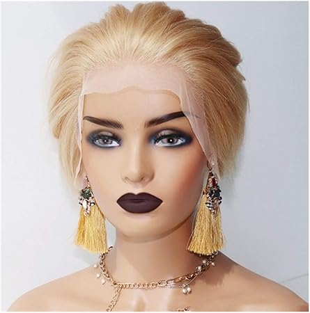 Amazon Com Gold Bob Lace Front Wigs 12 Inch Middle Part Straight