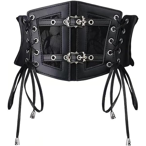 Corset Belt for Women Black Elastic Wide Waist Belt Tied  display picture 2