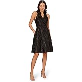 Adrianna Papell Womens Tuxedo Jacquard Dress