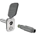 Aquor House Hydrant V2+ Frost Free Wall Hydrant Outdoor Faucet with Quick-Connect and Anti-Siphon, Freeze Proof Flush Hose Bib, 2 inch, Slate Gray
