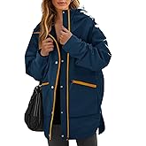 Yousify Womens Waterproof Rain Jackets Raincoat Hooded Lined Windbreaker Trench Coat With Pockets for Outdoor Hiking