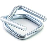 QWORK Metal Wire Buckle, 3/4" Width, 50 Pack, Silver, for Polypropylene Strapping Cord Strapping