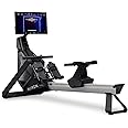 Aviron Strong Series Rower: 22"" HD Touchscreen, Dual Air & Magnetic Resistance up to 100 lbs. Game-Based Workouts, Streaming, Compact Design, Black