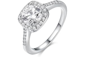 Uloveido Charm Rose Gold Plated Square CZ Crystal Wedding Engagement Rings for Women KR002