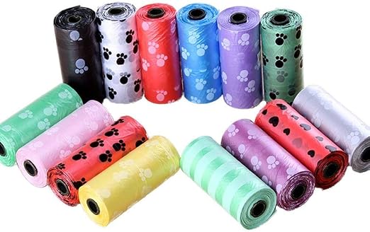 Exito Overseas Extra Thick and Strong Leak-Proof Waste Pickup Bag for Dogs, Cats and Other Pets, 5 Rolls, 15 Bags Per Roll (Multicolour)