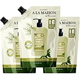 A LA MAISON French Liquid Hand Soap RefilL - Natural Hand Wash Made with Essential Oils - Biodegradable, Plant-Based, Vegan, Cruelty-Free (33.8 Fl Oz Pouch, 3 Pack, Rosemary Mint)