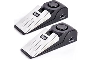 MONSIN Door Stop Alarm, Door Stopper with 120DB Security Alarm, Floor Wedge Doorstop for Travel Apartment Home House (Pack of 2)