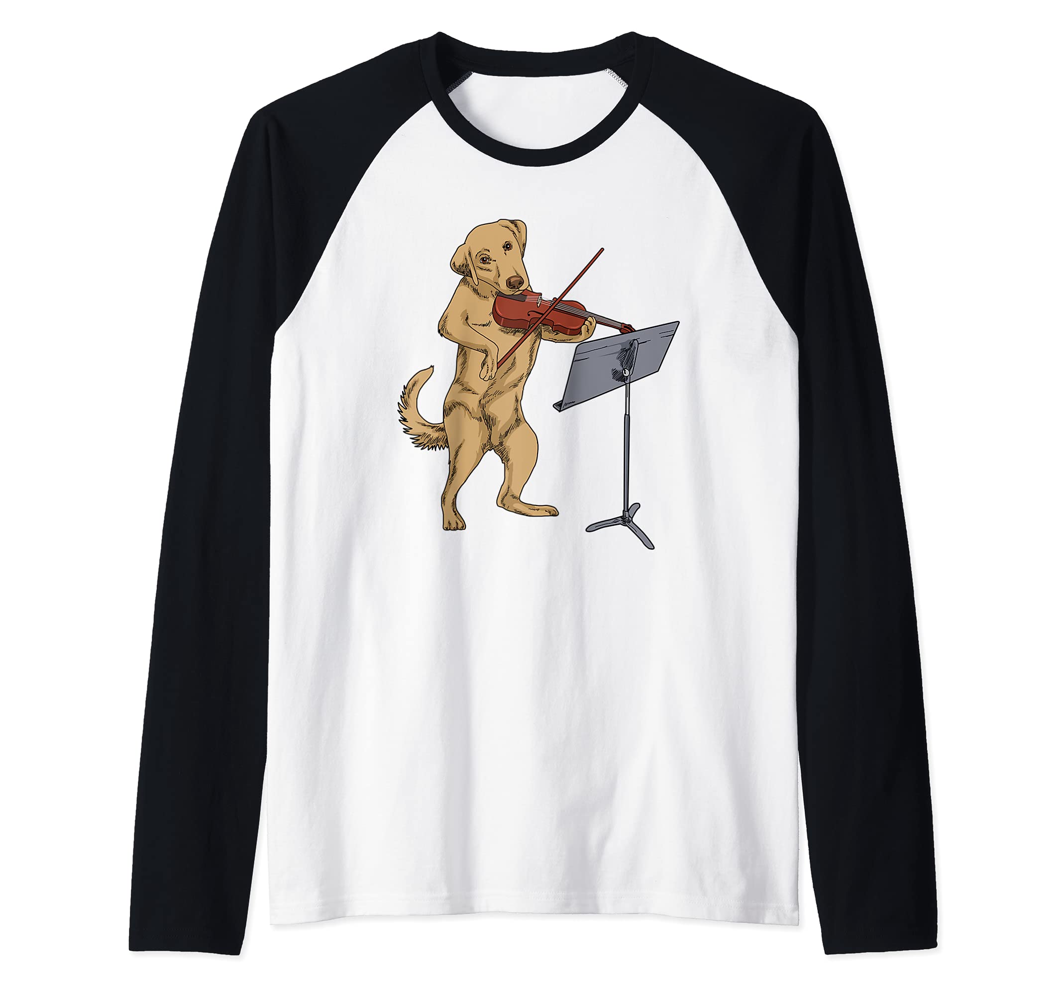 Violin Dog Men Violin Dog Owner Women Viola Violinist Raglan Baseball Tee
