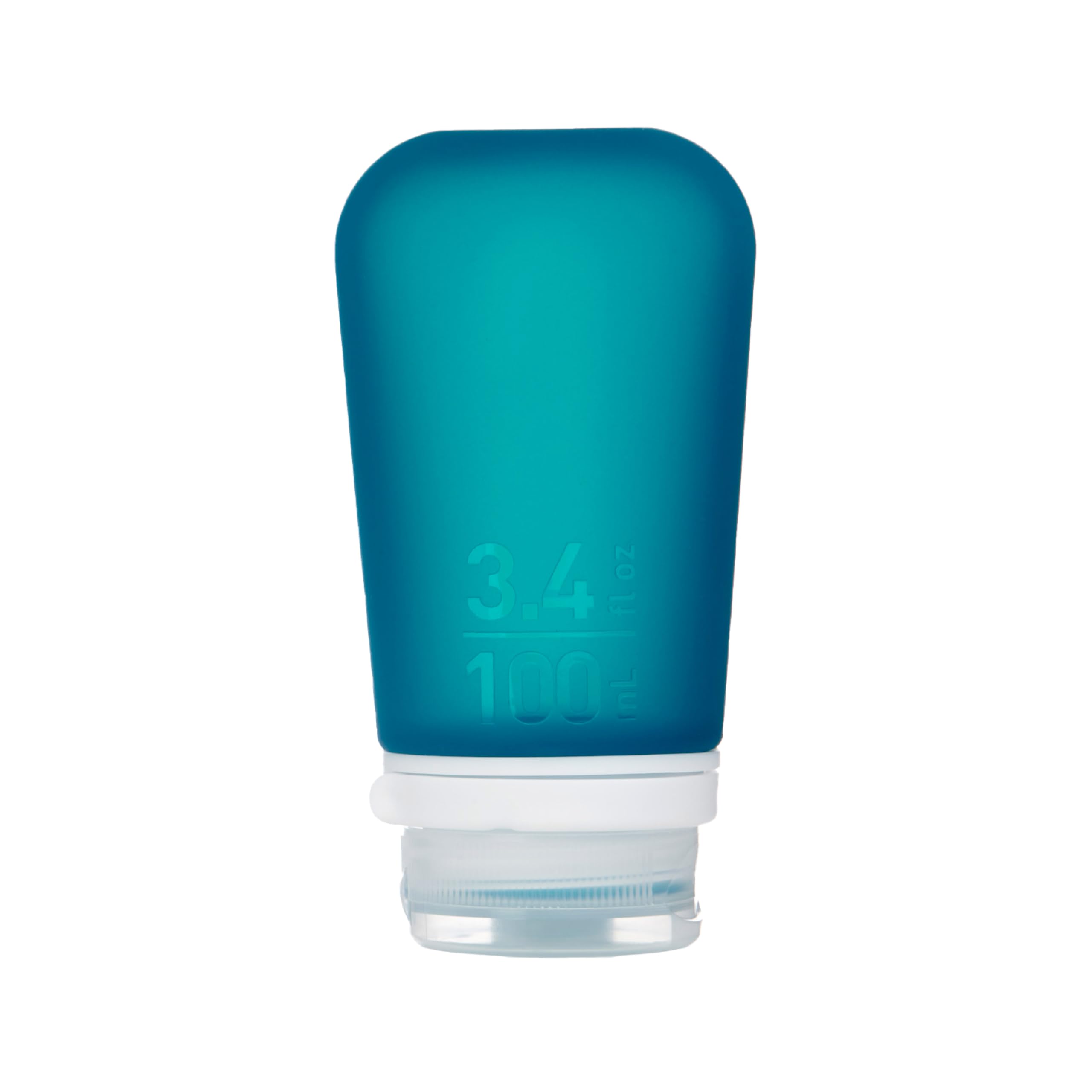 humangear GoToob+ (Large) | Refillable Silicone Travel Bottle | Locking Lid | Food-Safe Material | Teal, Large (3.4 fl.oz.; 100ml)