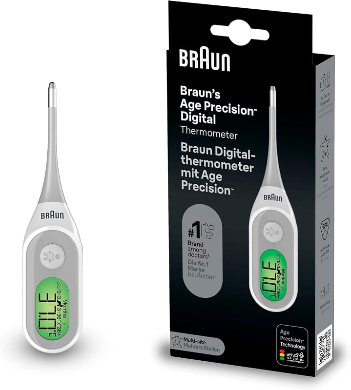 Age Precision Digitalthermometer | Digitaler Stick für versch. Stellen | Oral, rektal oder unter der Achselhöhle | Geeignet für Babys und Kinder | Die #1 Marke bei Ärzten(1) | PRT2000