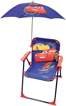 Fun House 712342 Cars Silla Plegable con sombrilla para niños, Acero