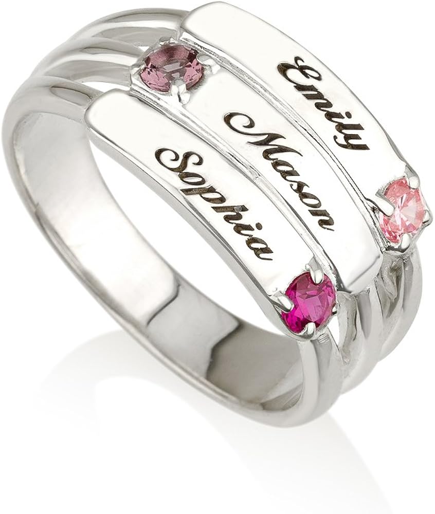 stackable mothers ring 3 stones