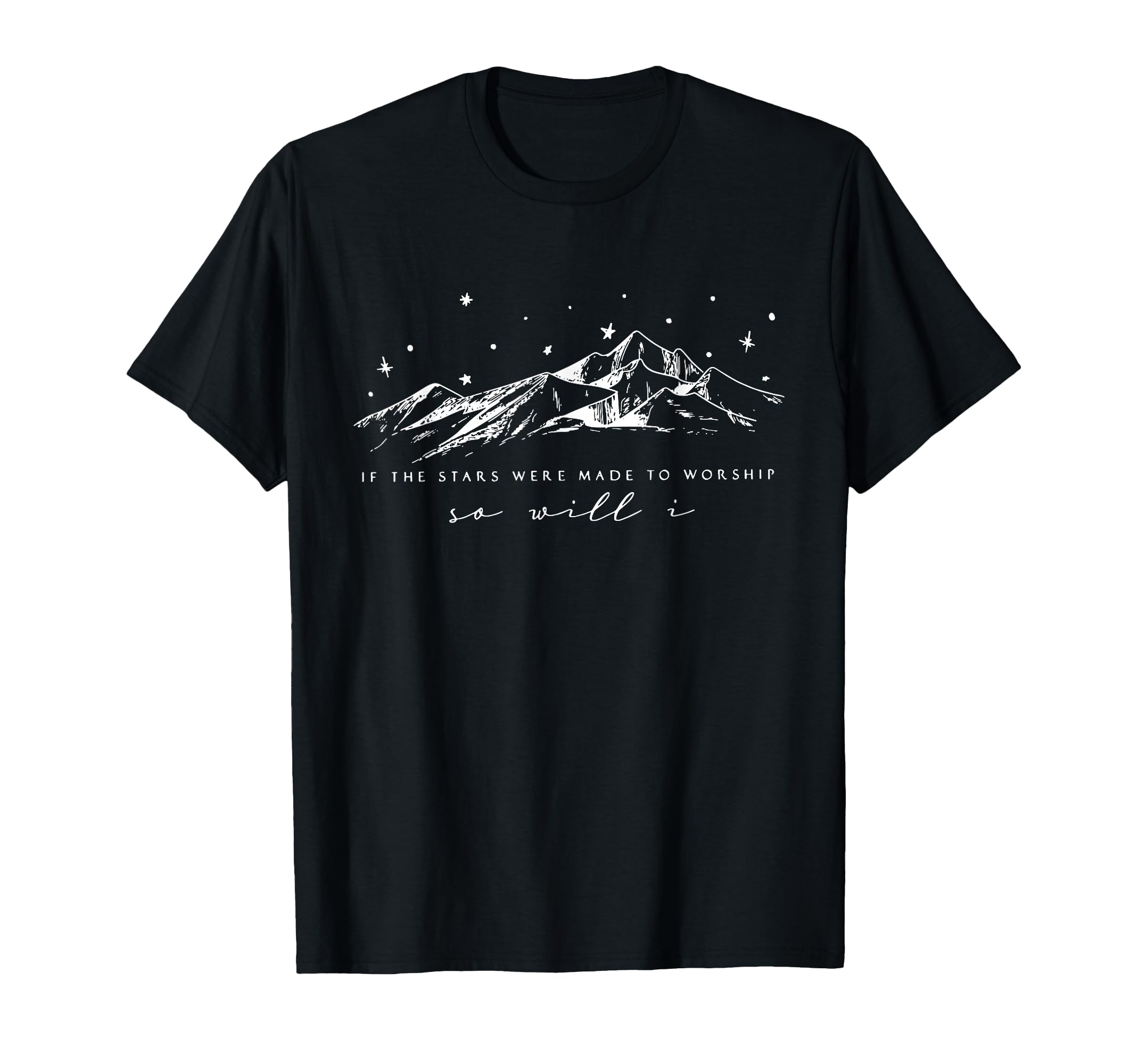 Photo 1 of ** ARMY GREEN ** If The Stars Were Made To Worship, So will I, Christian tee T-Shirt M