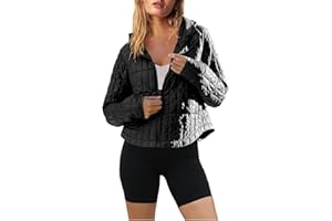 Yozazzy Womens Hooded Puffer Jacket Feather Packable Quilted Jackets Lightweight Zipper Padded Coat with Pockets