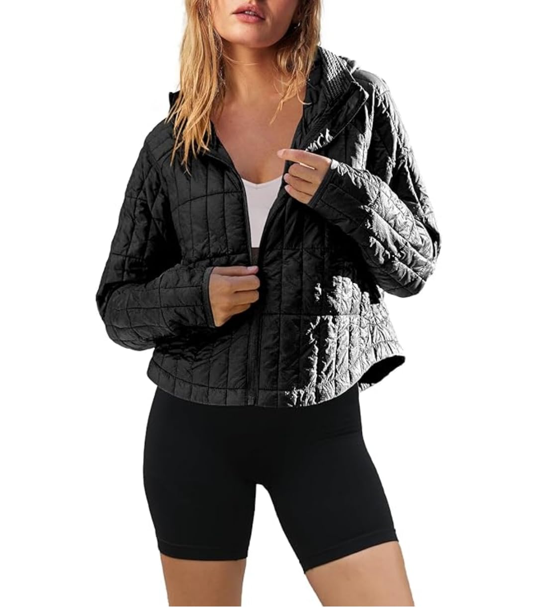 Photo 1 of *MINOR DAMAGE - USED*
Yozazzy Womens Hooded Puffer Jacket Feather Packable Quilted Jackets Lightweight Zipper Padded Coat with Pockets(Black-S)