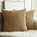 MIULEE Pack of 2, Corduroy Soft Soild Decorative Square Throw Pillow Covers Set Cushion Cases Pillowcases for Sofa Bedroom Car 18 x 18 Inch 45 x 45 cm
