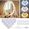 Mirror Lights Hollywood Style Makeup Vanity Light for Mirror, Vanity Mirror Lights with 10 Dimmable Bulbs, USB Cable, 3 Color Modes & 10 Adjustable Brightness (Mirror & USB Charger Not Include)