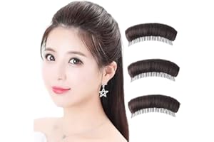 ELANDY 3PCS Hair Bun Invisible False Hair Clip Bump It Up Volume Hair Base Fluffy Hair Pad Styling Insert Tool Volume Increased Pads Fluffy Princess Styling Accessories for Women Girls