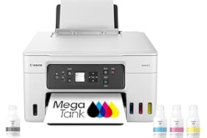 Canon Megatank GX3020 All-in-One Wireless Supertank Printer with Print, Copy, and Scan | Easy Setup, Mobile Printing and 1.35" Monochrome LCD Screen
