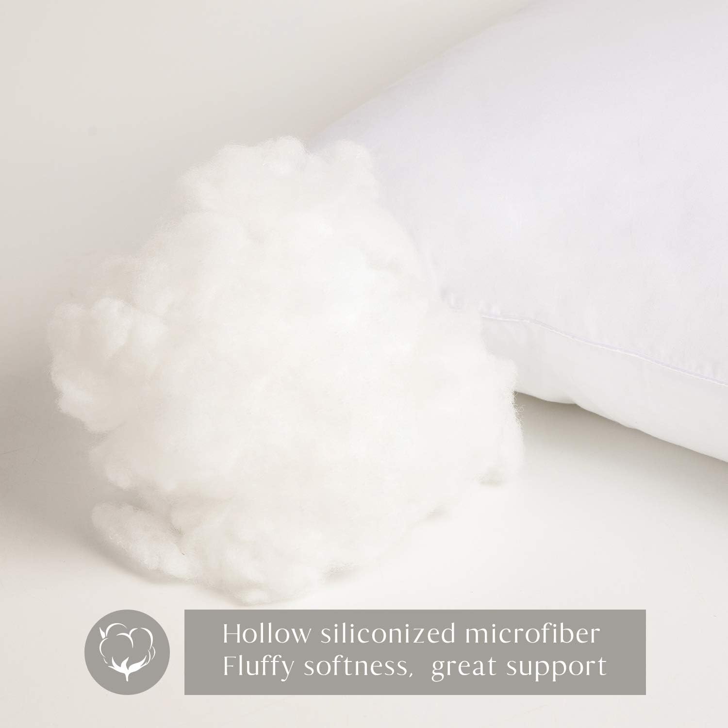 Ashler Throw Pillow Inserts Pack of 2, 100% Pure Cotton Cover Stuffer 18 x 18 Inches Soft Supportive Square Form Hypoallergenic Pillow Insert: Home & Kitchen