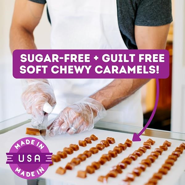 TOM & JENNY’S SUGAR FREE CANDY SOFT CARAMELS INDIVIDUALLY WRAPPED – SEA SALT & VANILLA – LOW NET CARB KETO ZERO SUGAR CANDY WITH ALLULOSE & MALTITOL (CLASSIC CHEWY CARAMELS) 1 PACK