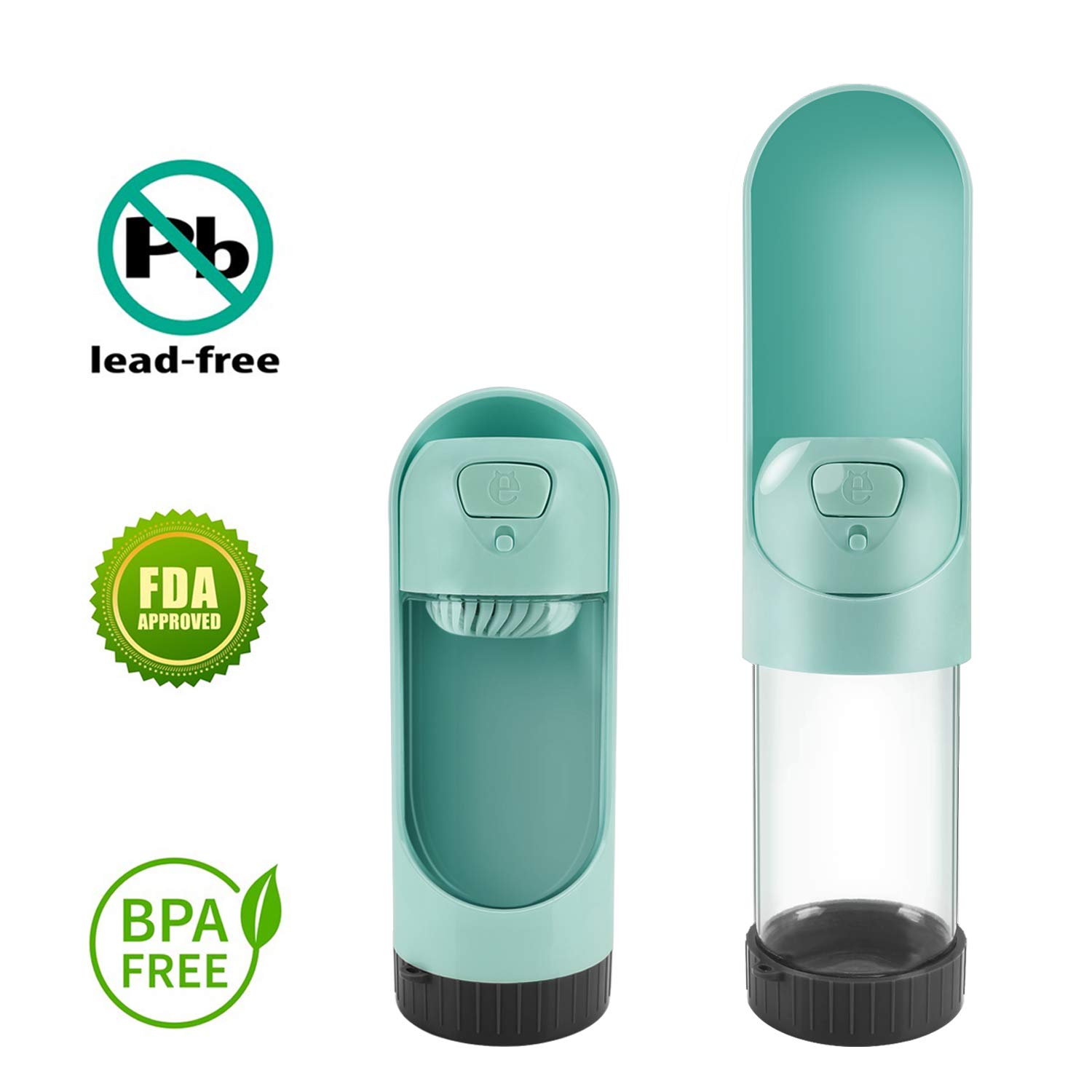 Dog Water Bottle, Leak Proof Drinking Bottle with Activated Carbon Filter, Portable Pet Travel Water Drink Cup Collapsible Water Dispenser Feeder, Safe and Durable for Small Cat Large Dog Outdoor