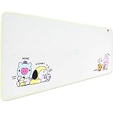 Hamee BT21 My Little Buddy Series Desk Mat [Laptop Computer Gaming Mouse Mat] [Large Office Accessories] [Cute Non-Slip Rubber Base Mouse Pad] [Desk Pad] Cooky CHIMMY SHOOKY MANG, 12" x 30"