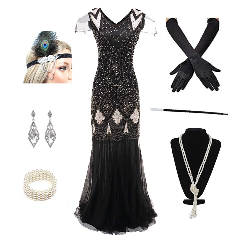 full length flapper dress
