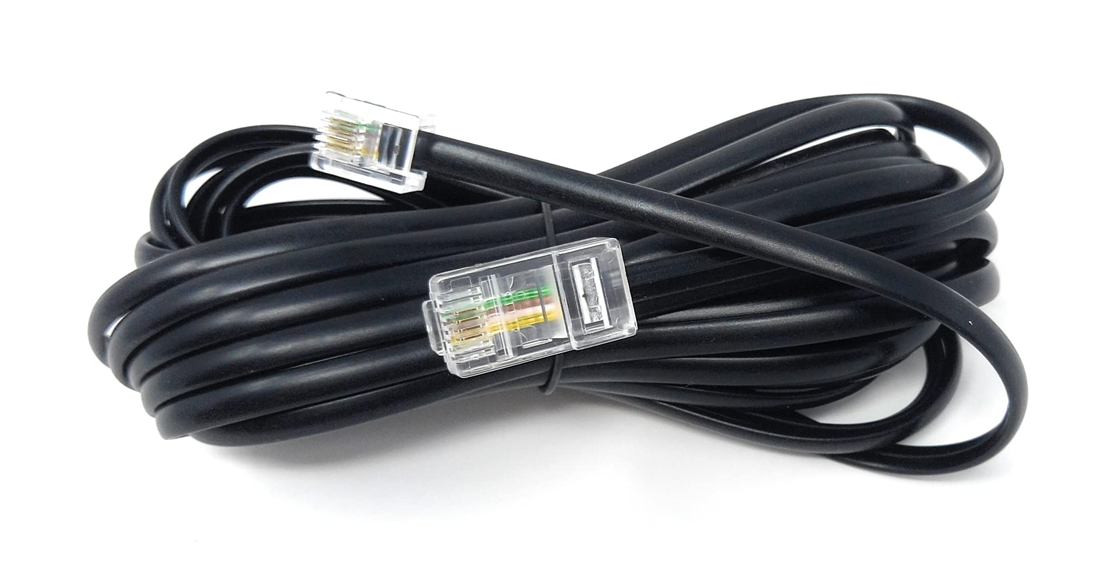 DRUT 5m Flat RJ11 to RJ45 Male to Male 4 wire Broadband Modem Cable Lead 16.5ft Black