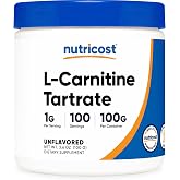 Nutricost L-Carnitine Tartrate Powder (100 Grams) 100 Servings | 1 Gram Per Serving