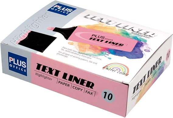 Fluorescente Plus TEXT LINER Pastel Azul Caja 10 unidades: Amazon.es: Oficina y papelería