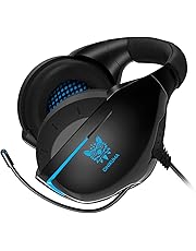 ONIKUMA Cuffie da Gaming per Xbox One PS4 PC con Microfono Audio Surround, Cancellazione del Rumore e Controllo del Volume, Headset Gaming con 3.5 mm jack, Nero/Blu