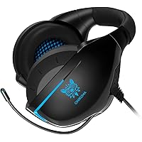 ONIKUMA Cuffie da Gaming per Xbox One PS4 PC con Microfono Audio Surround, Cancellazione del Rumore e Controllo del Volume, Headset Gaming con 3.5 mm jack, Nero/Blu