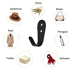 Mokife Coat Hooks for Wall, 6 Pack Black Jacket