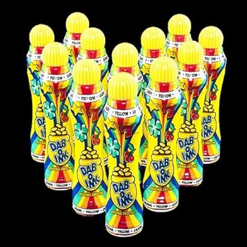 One Dozen 4oz Dab-O-Ink Yellow Bingo Dauber