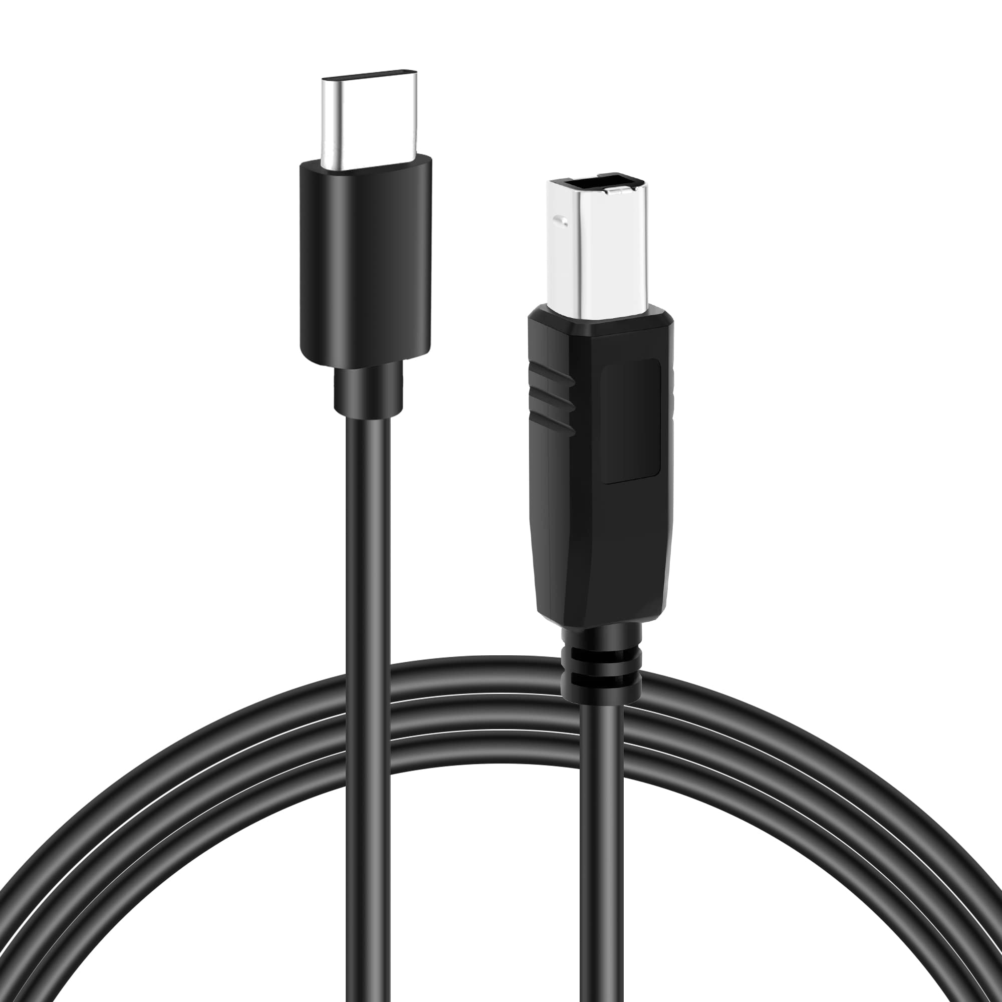 Photo 1 of USB B to USB C Printer Cable 2 Feet, Flexible Cord for MacBook Pro/Air, MIDI Compatible With Yamaha Piano Keyboard, DAC, DJ Controller and More