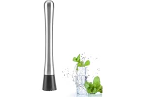 Stainless Steel Cocktail Muddler, Lemon Smasher Bar Stick Mojito Muddler Fruit Crusher Bar Muddler Tool Cocktail Machine for 