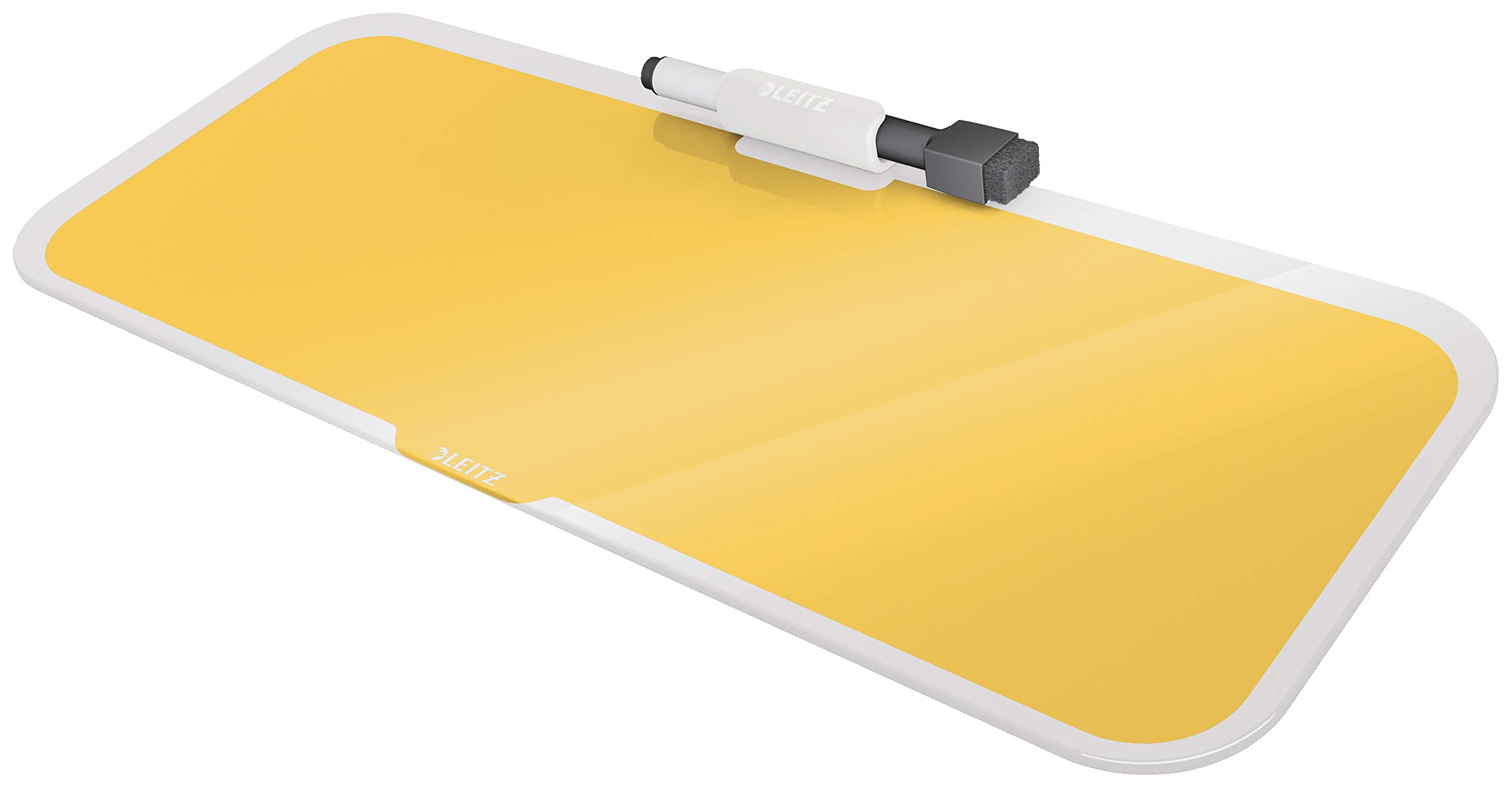 Leitz Glass Dry Wipe Desktop Whiteboard Pad, Cosy Range, Warm Yellow, 52690019