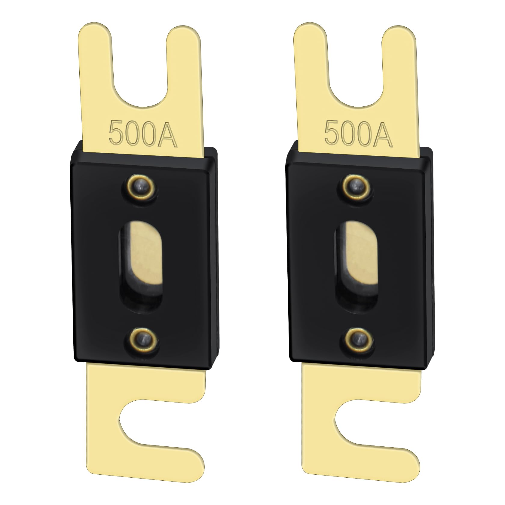 Heschen ANL Fuse ANL-500 500 Amp for Car Vehicles Audio System Sheet Gold Tone & Black 2 Pack