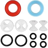 8Pcs Faucet Repair Kit - Ceramic Disc Cartridges and Silicone Washers for Leak Replacement | Pleochroic Valve Tap Accessories with Inserts,Faucet Parts, Washer Assortment