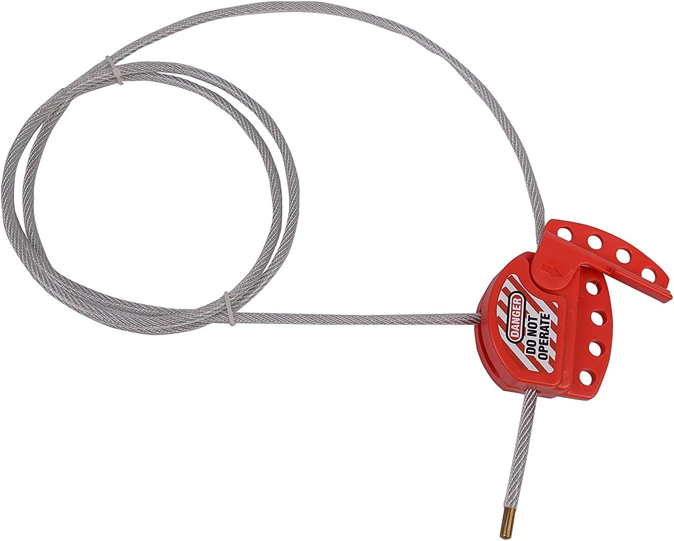 POFET Red Lockout Tagout Cable Lock. Adjustable Steel Vinyl Coated Cable Lockout for Lock Out Tag Out Applications. Works with Safety Loto Locks - Image 4