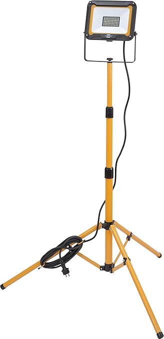 Brennenstuhl Stativ LED Baustrahler JARO 5000 T (mit Stativ für außen, IP65, 5m Kabel, 50W, mit Kabelhalterung und Rohrspannm