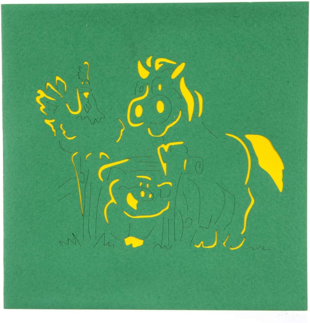 Cardology - Farm Animals Birthday Pop-Up Card, Green, 15 x 15cm - Image 3