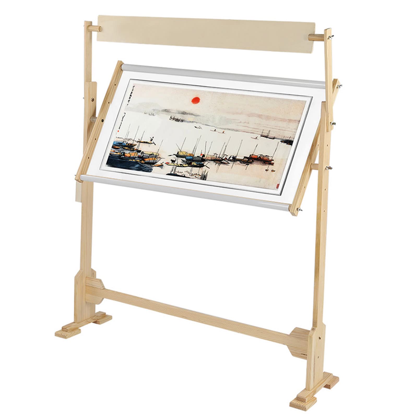 Embroidery Stand,Large Size Embroidery Stand Adjustable Wood Frame for Cross Stitch Work