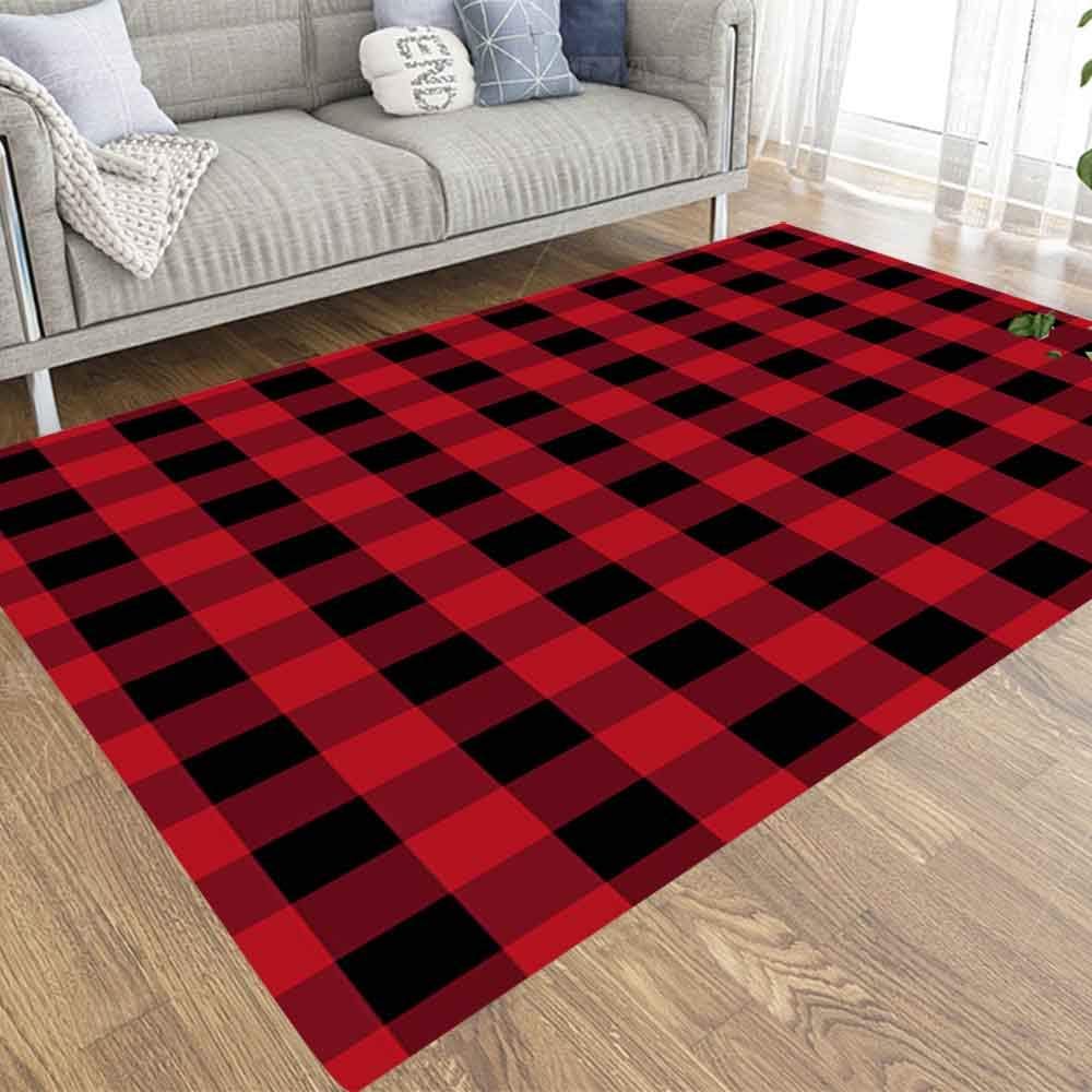 Capsceoll 3X5 Area Rugs Buffalo Plaid Pattern Design Soft