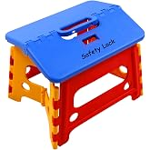 Kids Folding Step Stool for Toddlers Bathroom Sink &ndash; Safety Lock to Stable（1 Pack = Red+Blue）
