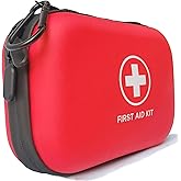 First Aid Kit 150 Piece Waterproof Hard Shell Emergency Medical Kit for Home, Camping, Hiking, Sports, Office, Adventure Portable IFAK Kits (Red)